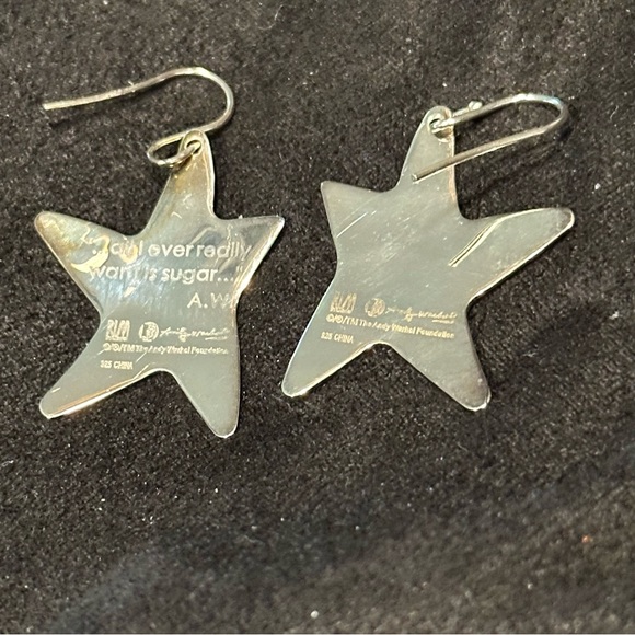 RLM Studio Andy Warhol Sterling Silver Abstract Star Dangle Earrings Quote 5.9g - Picture 7 of 8